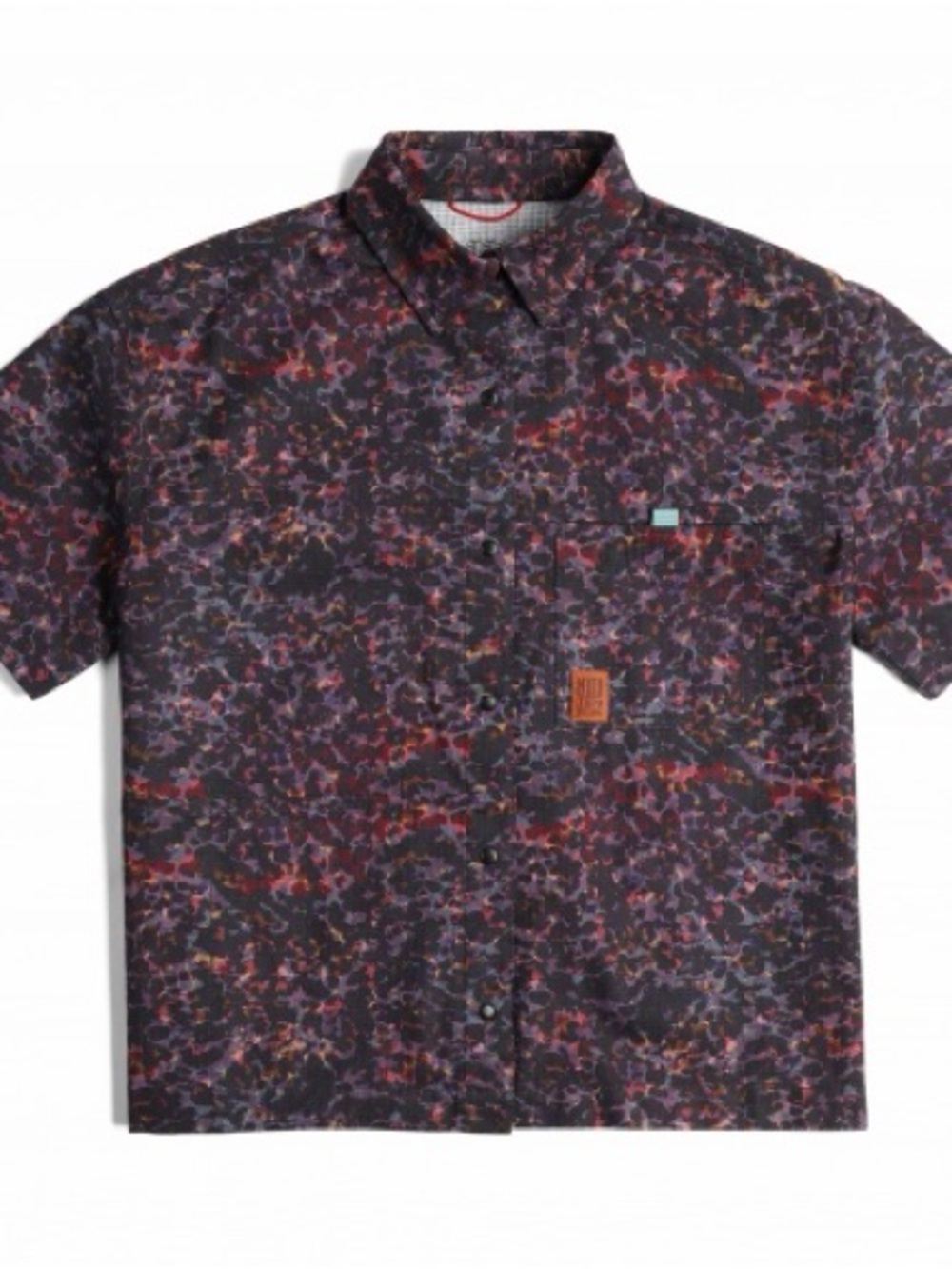 NWT Topo Women's Retro River Short Sleeve Shirt - Black Meteor Pattern - SMALL